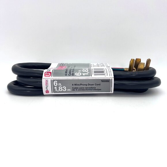 Utilitech 4-Wire Prong Plug Dryer Power Cord 6 Ft 10/4 SRDT Gauge 30 AMP New - Picture 7 of 9